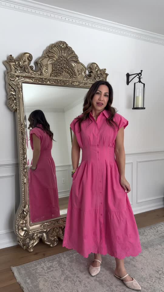 Liv Pink Button Up Maxi Dress | Avara