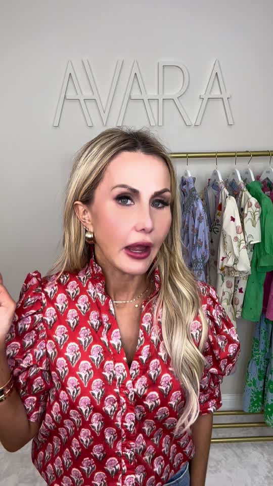 Phoebe Red Floral Print Top | Avara