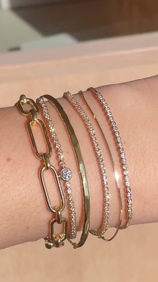 Gorjana, Elegant Brown and Gold Women\'s Bracelet Set Amazon.com: gorjana - Poppy Gold Bracelet Set - 18k Gold  main image 2