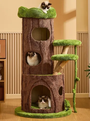 MYUNIPETキャットタワー MyUnipet】森に住まう：揺るがない苔むす古木の隠れ家