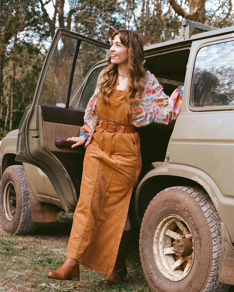 Summit Cord Overall Dress  SPELL - USA