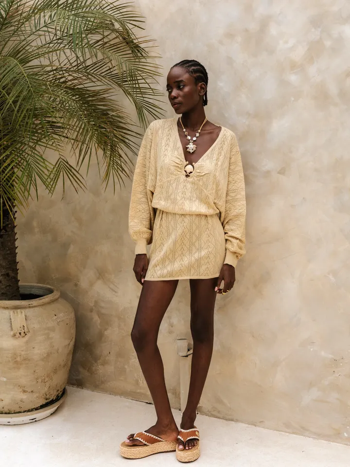 The Moss Knit Mini Dress  SPELL - USA