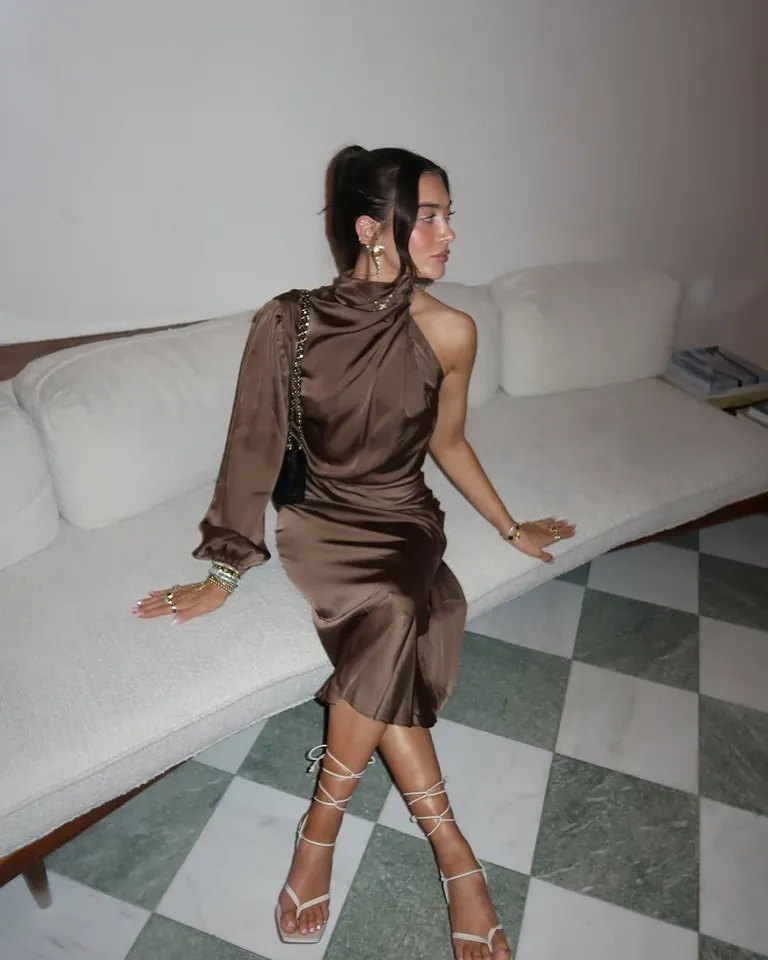 brown bandana dress Chestnut Dusk Brown Sleeveless Women Midi Dress – Square Neck A-Line F –  True West
