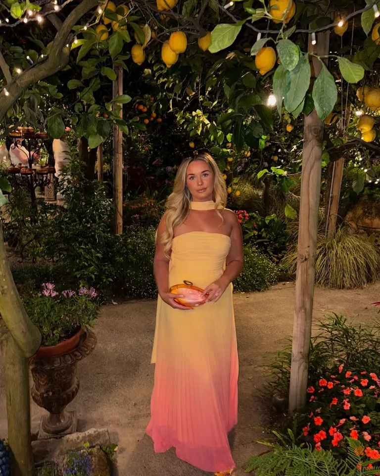 open lace back dress Wailea Sunset Ombre Maxi Dress