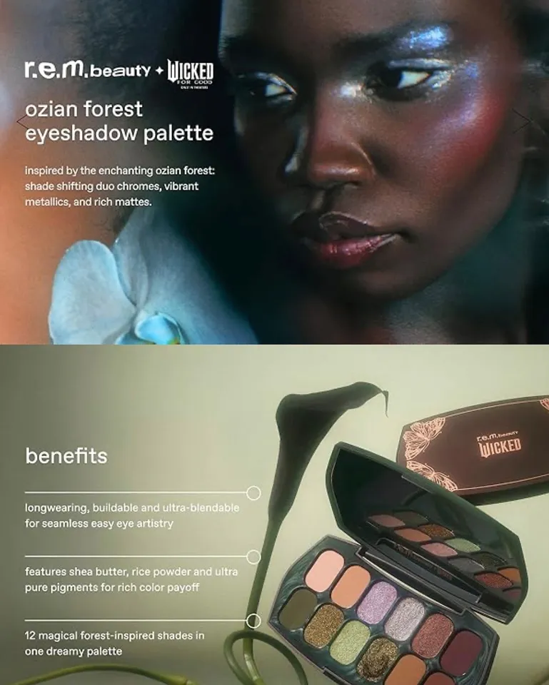 r.e.m. beauty x Wicked: For Good Ozian Forest eyeshadow palette