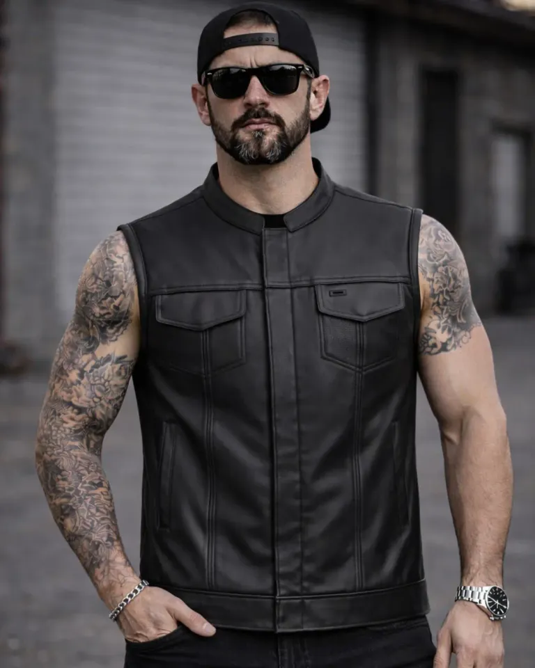 Hotshot Men's Motorcycle Leather Vest – First MFG Co