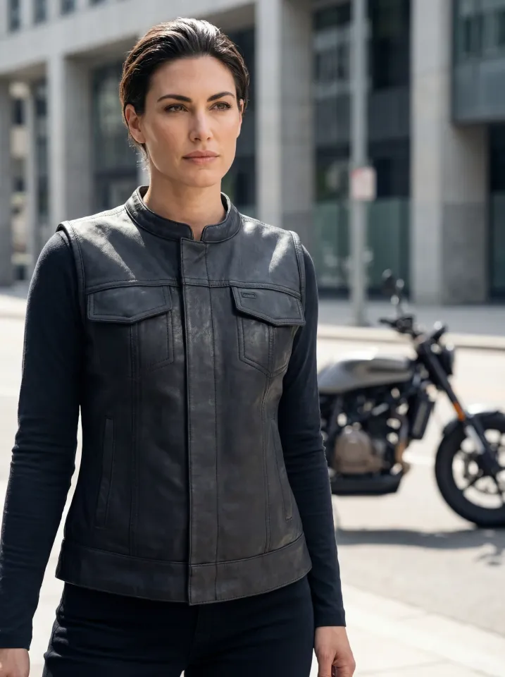 Ludlow Women's Motorcycle Leather Vest – First MFG Co