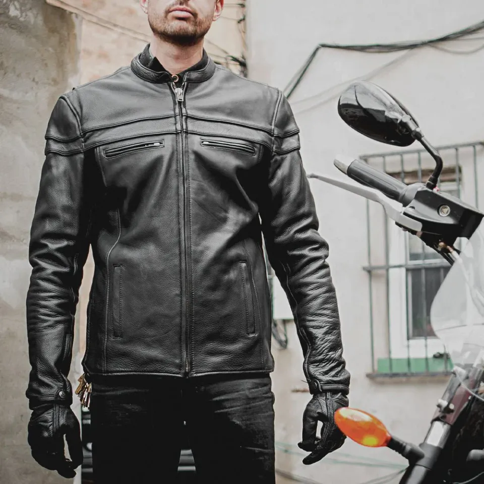 Maverick - Men's Motorcycle Leather Jacket - First MFG Co