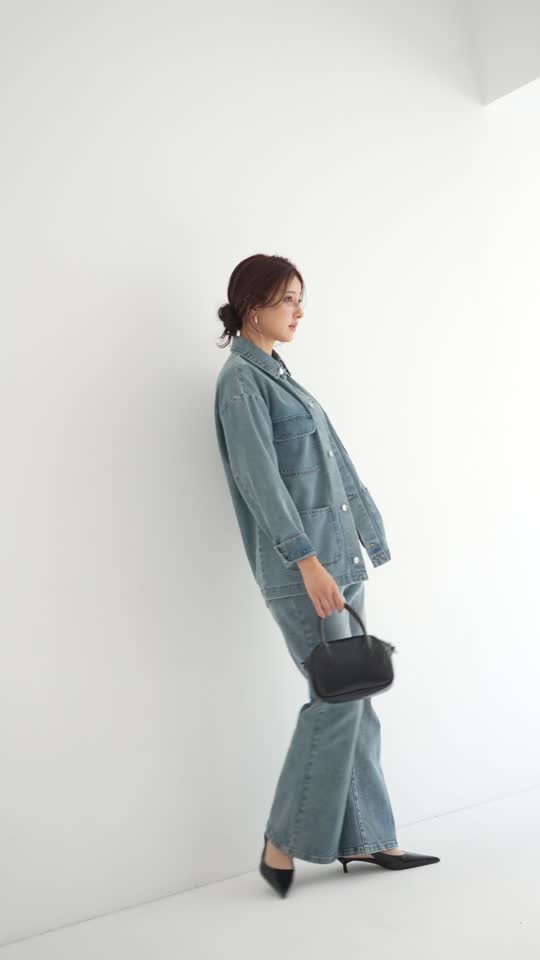 セール☆3990円→2990円デニムカバーオールジャケット レディース