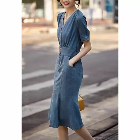 denim mermaid dress Denim Mermaid Dress Amour Fashiontique