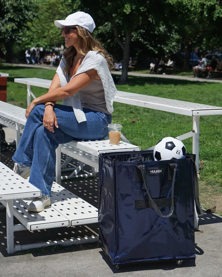 Midnight Blue Tote Bag | Foldable Bag on Wheels – Hulken®