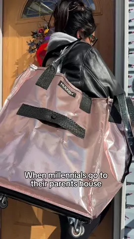 Rose Gold Tote Bag | Stylish Foldable Bag on Wheels – Hulken®