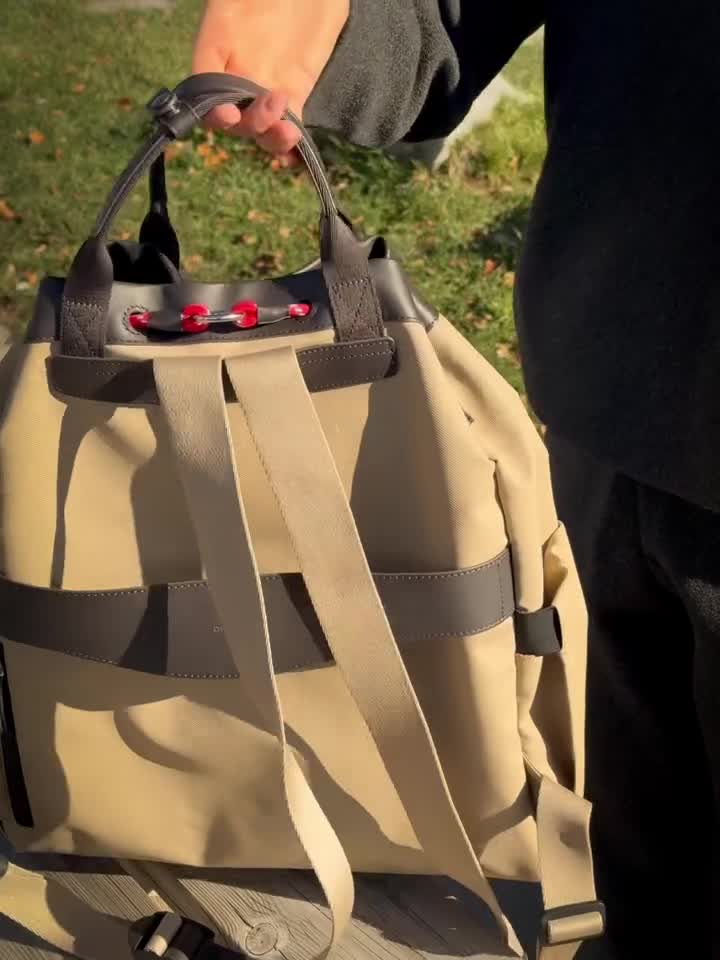 Anywear Tennis Backpack - Waterproof Corporate Bag - Tan - fit up