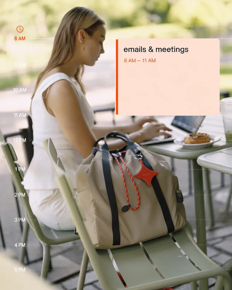 Anywear Tennis Backpack - Waterproof Corporate Bag - Tan - fit up