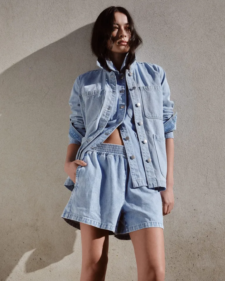 D-Luxe Denim Shacket - Tasman Blue