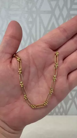14K Gold Paperclip Chain Necklace | Poppy Rae Pebble Link Station
