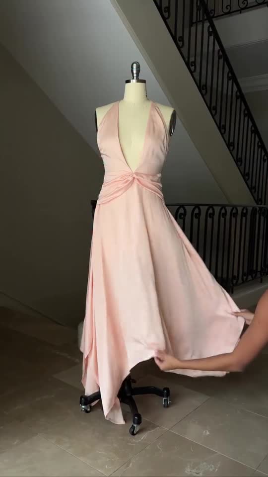 kamea nude satin backless midi dress product info and reviews UNDRESS | KAMEA nude satin backless midi dress | Women's Pink Midi dresses
