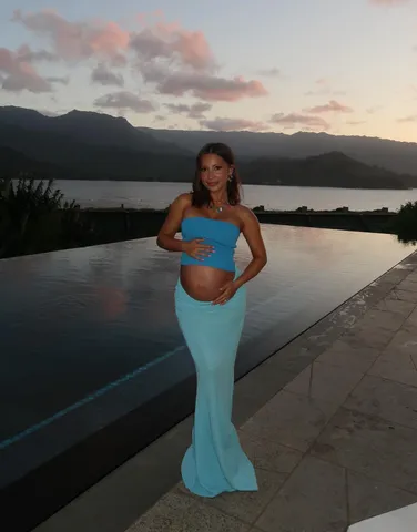 jasiel strapless knit maxi dress cyan blue Jasiel SIZE S Strapless Knit Maxi Dress