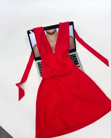Barber Red Halter Neck Party Mini Dress | Beginning Boutique AU
