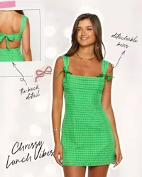 Layla Green Tie Back Mini Dress | Beginning Boutique US
