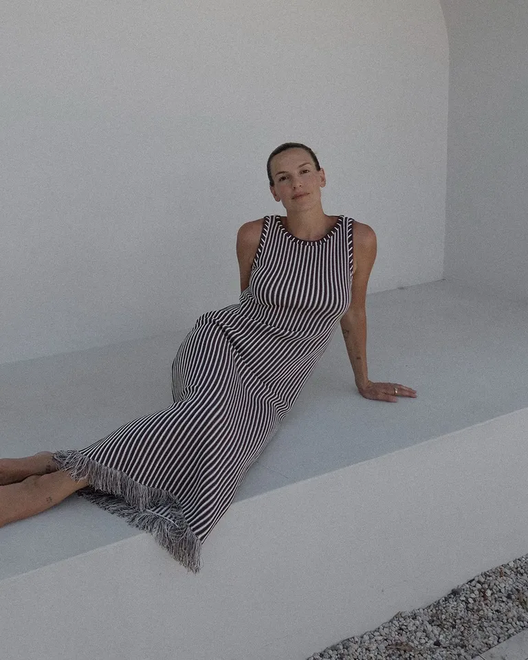 callahan alexandra maxi dress Vestido Maxi Alexandra Tie Back - Bronceado