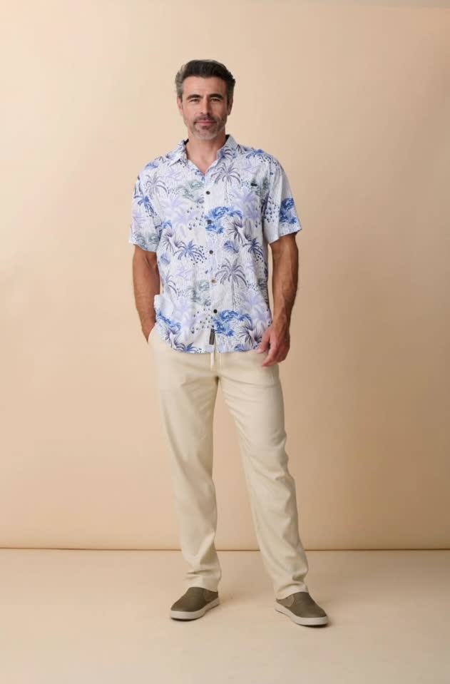 White Hot Tropics Short Sleeve Button Up Shirt – Bajallama