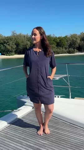 womens towelling beach dress Hooded Towel Dress in Black or White