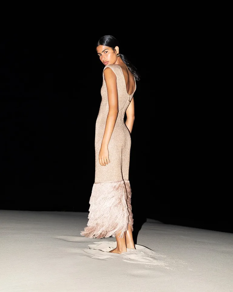 Breeze Knit Midi Dress | Rose Gold | Aje Aje International Breeze Knit Midi Dress | Rose Gold | Aje Aje International
