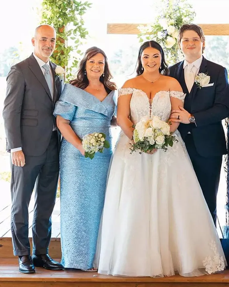 Metallic Jacquard Off Shoulder Puff Sleeve Gown – Terijon.com