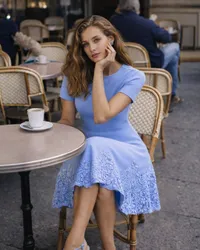 Knit Short Sleeve Lace Hem Dress – Terijon.com