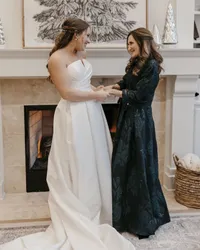 Metallic Jacquard Shirtdress Gown with Floral Print | Teri Jon