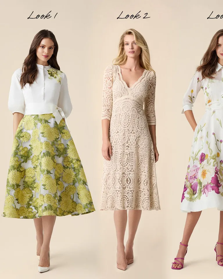 Silk-Linen Floral Border Print Shirtwaist Dress – Terijon.com