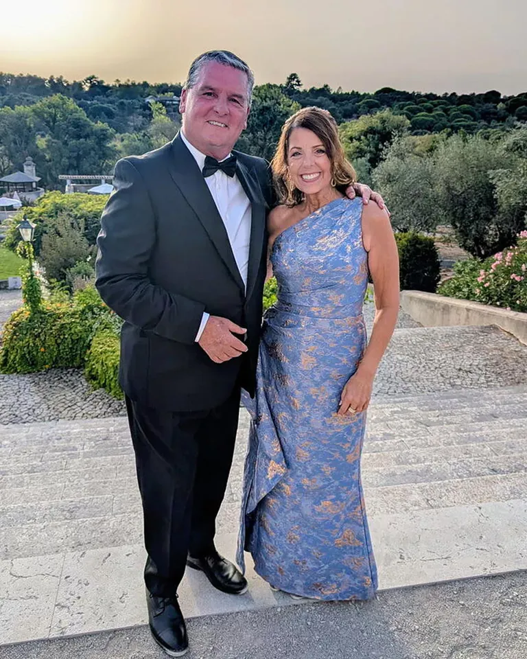 Jacquard One Shoulder Side-Ruffle Gown | Teri Jon – Terijon.com