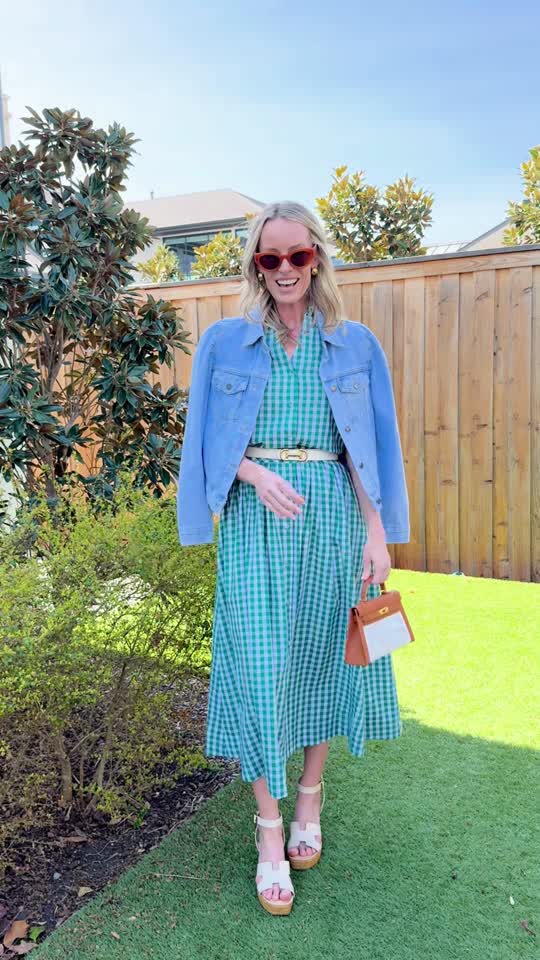 Ivy Green Gingham Midi Skirt | Avara