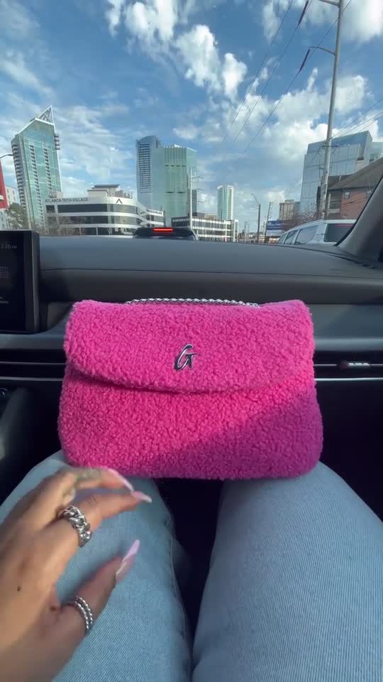 Mini Teddy Flap Bag | Hot Pink | Soft Sherpa | Versatile Chain