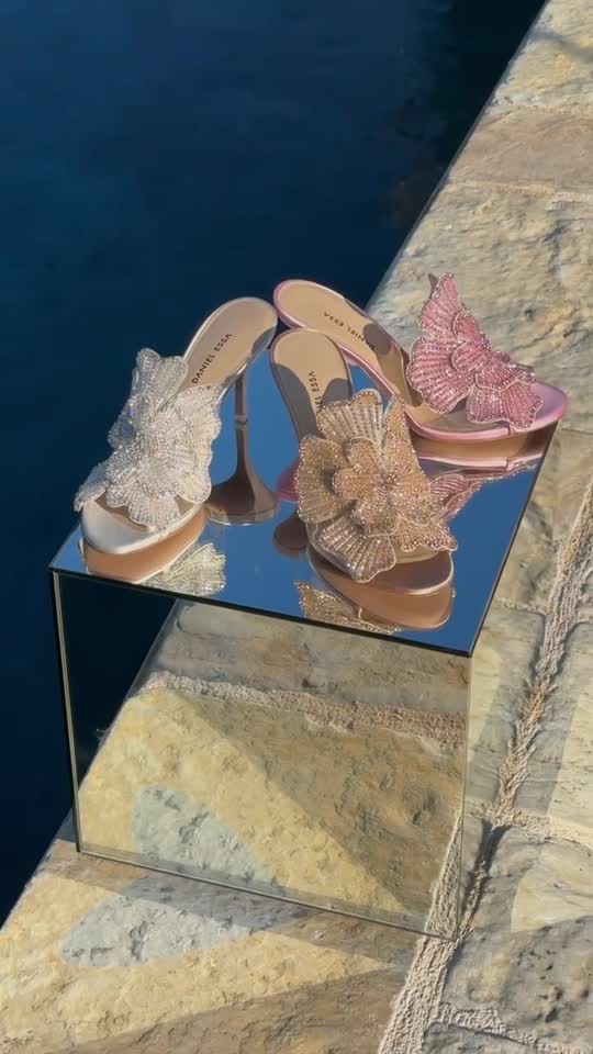 Bisous Flower Crystal Mules 80 - Pink | Designer Heels | Daniel Essa