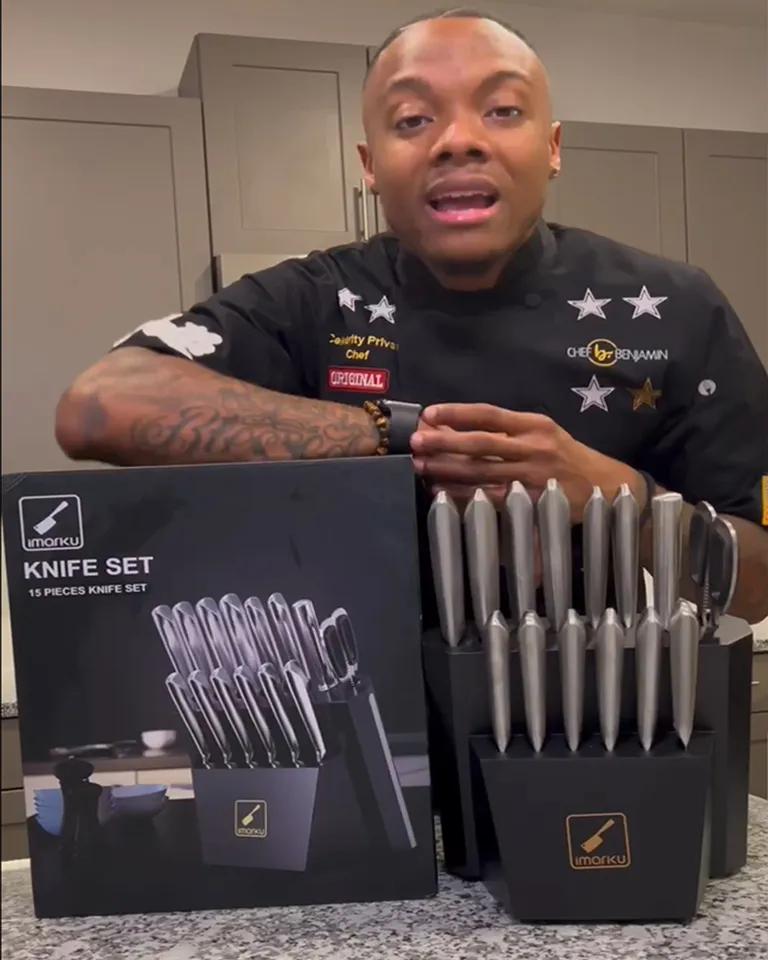 16 Piece Dishwasher Safe Knife Set with Wood Block | Katana Series