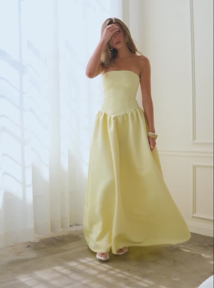 yellow strapless dress princess polly Masterpiece Strapless Maxi Dress | Yellow | Womens