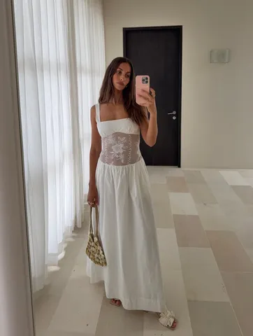 bec and bridge white maxi dress + Hidden back zip closure Marlowe MAXI Dress - White