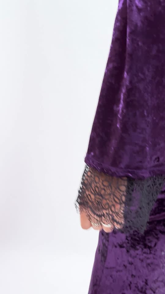 Wiccan Crushed Velvet Split Front Maxi Dress.mp4