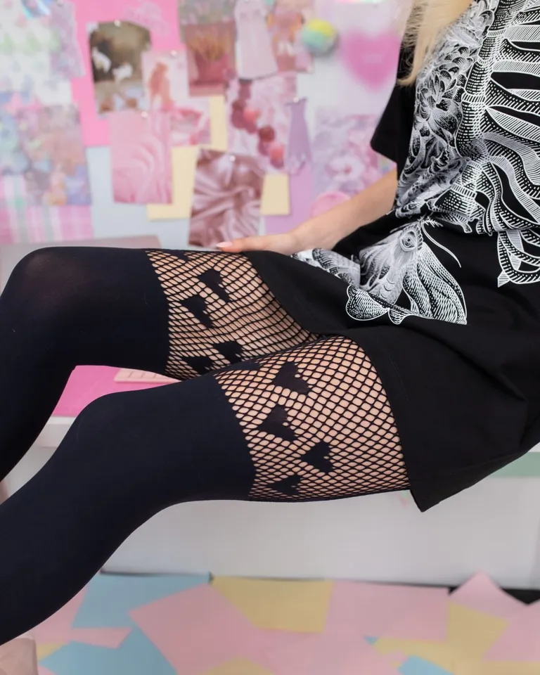 Black Hearts Suspender Hosiery - Limited – BlackMilk Clothing