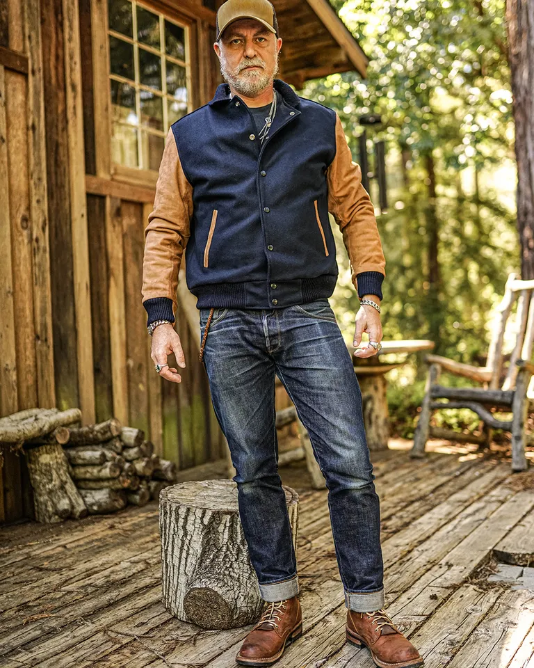 Baker Mount Varsity Jacket - Navy | Lastwolf