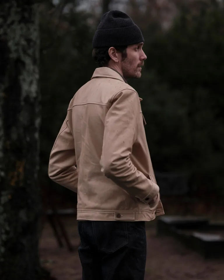 DRIFTER WORK LEATHER JACKET - NATURAL