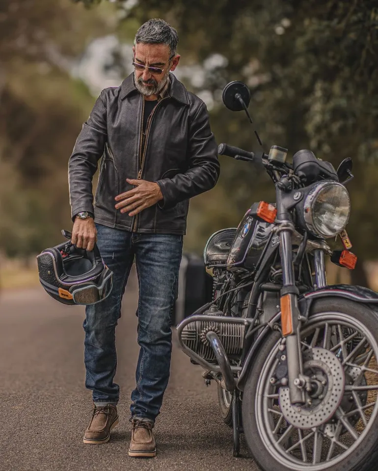 CRAIG MOTO LEATHER JACKET-DARK BROWN