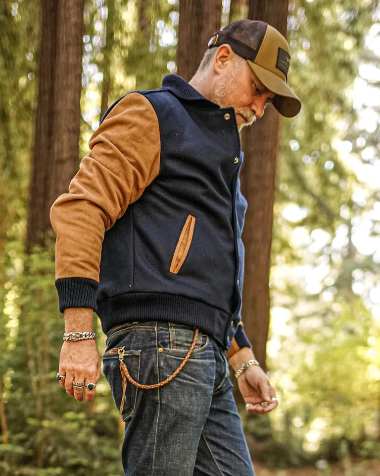 Baker Mount Varsity Jacket - Navy | Lastwolf