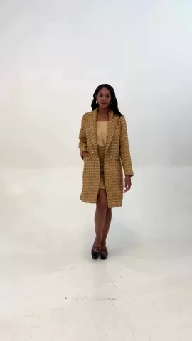 Abigail Coat Gold Tinsel Tweed
