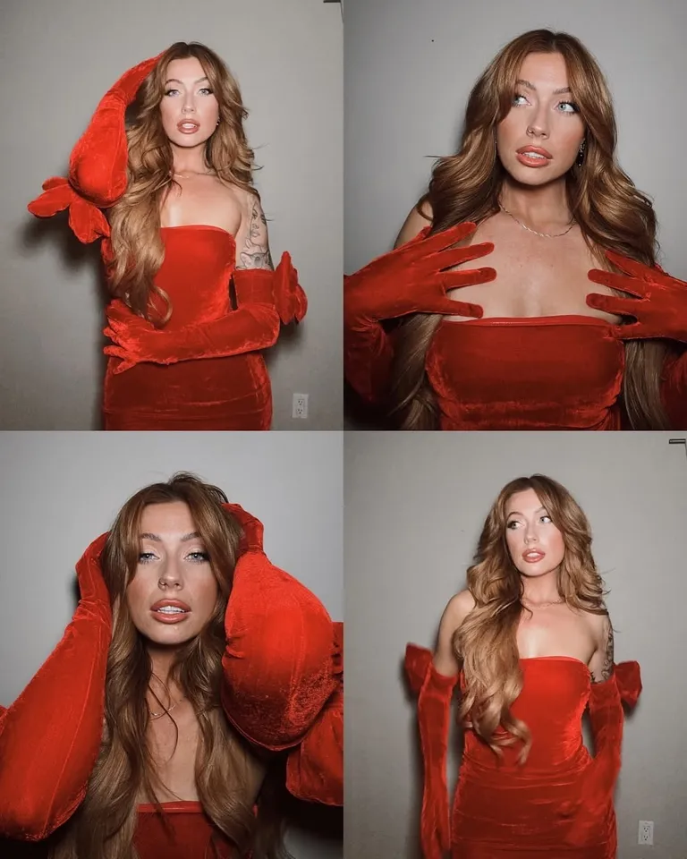 Womens Velour Mini Dress And Glove Set Sugar Thrillz - Red  Dolls Kill