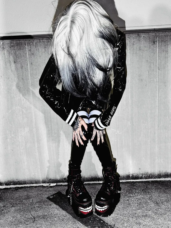 Dolls Kill x Tokyo Ghoul Platform Lace Up Boots With Kakuja Mouth