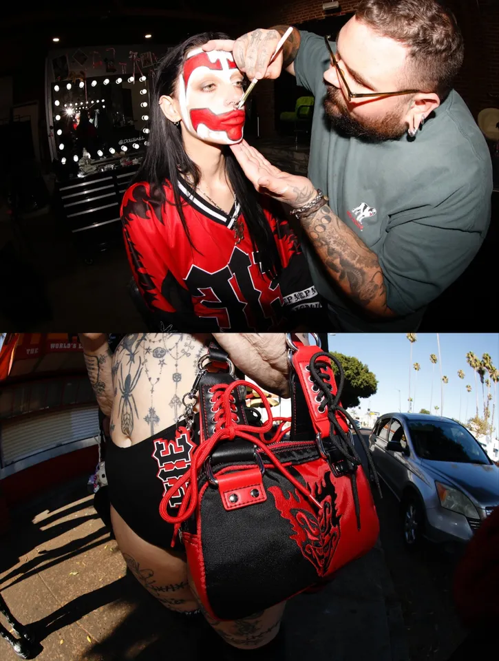 Dolls Kill x Insane Clown Posse Colorblock Corset Lace Up Shoulder