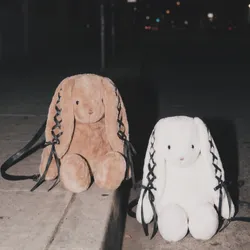 NWT Unique Super Plush White Bunny Backpack Festival Party Travel Bags Unisex Amazon.com: TOLLION Plush Stuffed Animal Backpack Bunny  main image 3